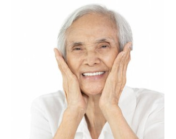 elderly lady smiling